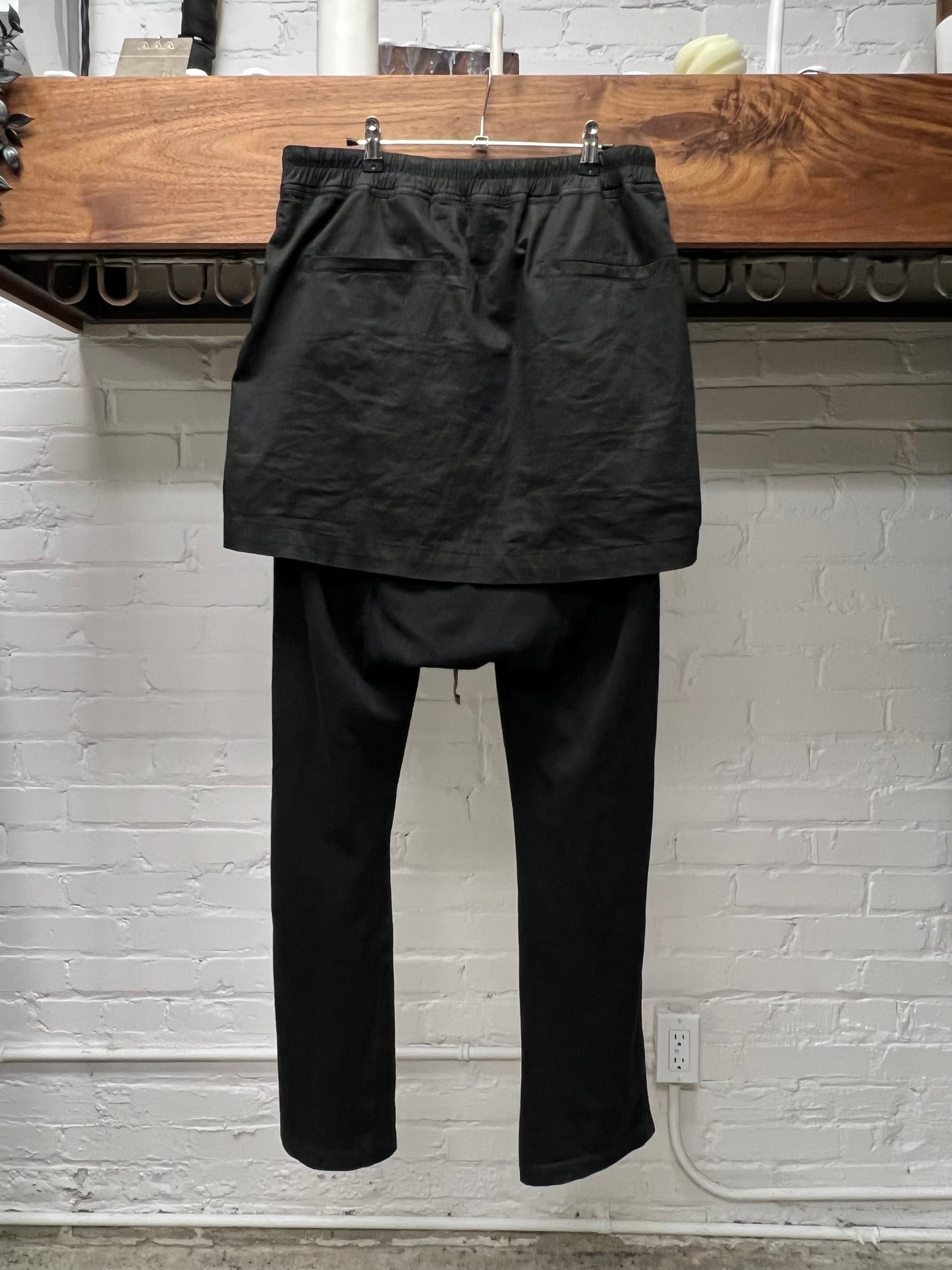 SS2016 Rick Owens Skirted Black ‘Berlin’ Drawstring Sweatpants