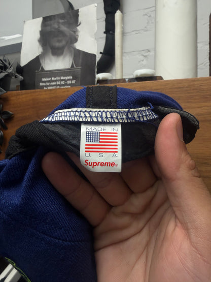 SS2017 Supreme ‘Warp Logo’ Blue Strap-Back Hat