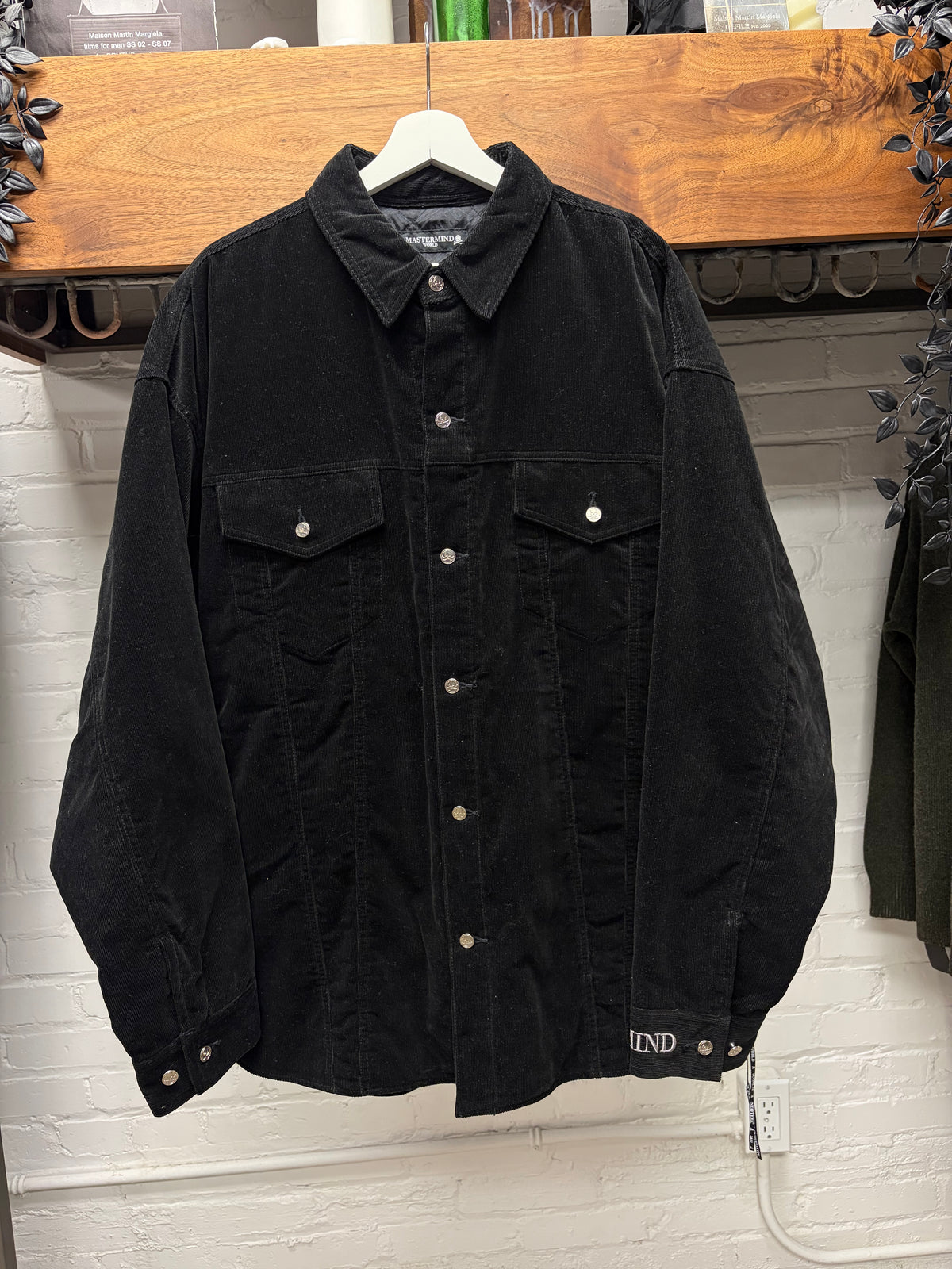 Mastermind Black ‘Skull n Bones’ Logo Black Corduroy Denim Jacket