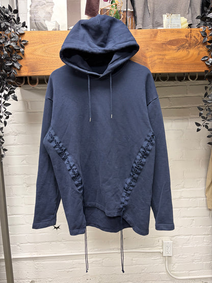 Helmut Lang ‘Lace Bondage’ Navy Blue Pullover Hoodie