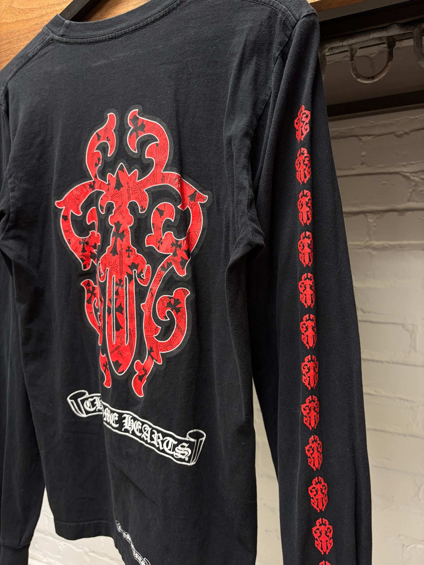 Chrome Hearts Black/Red ‘Vine Dagger’ Long Sleeve Shirt