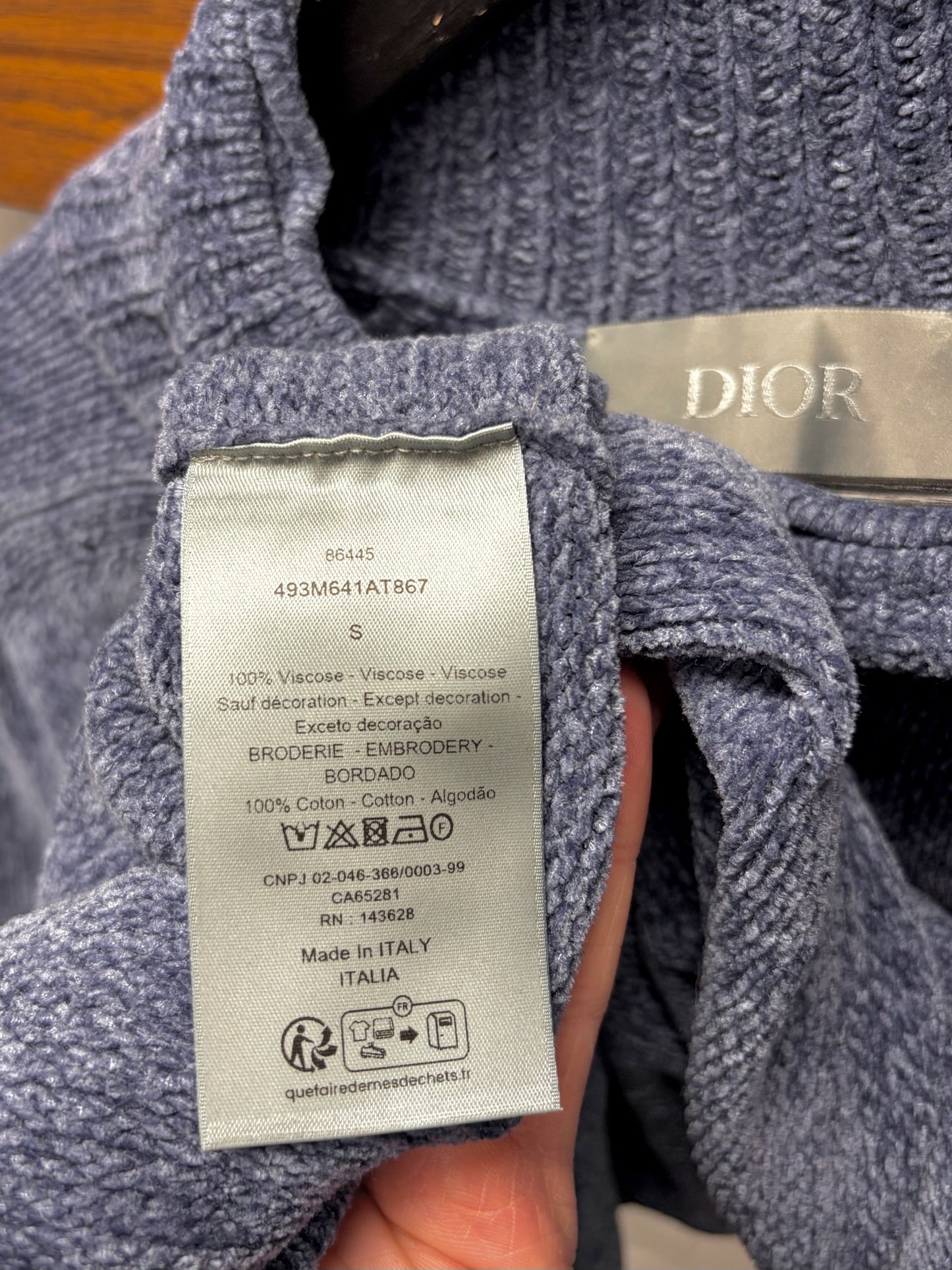Dior x Stone Island Purple Wool Knit Sweater