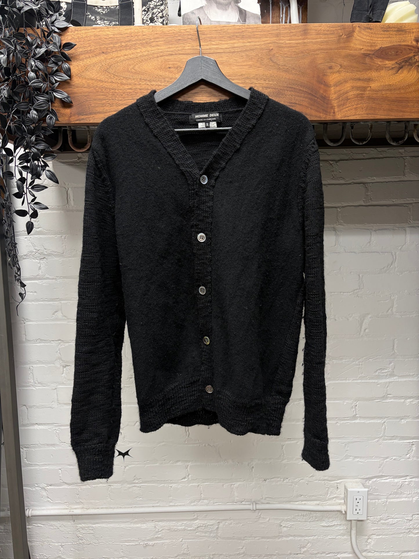 2023 Comme Des Garçons Homme Deux Black Wool Cardigan