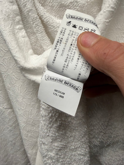 Chrome Hearts Towel Jacquard Plus Cross White Pullover Hoodie