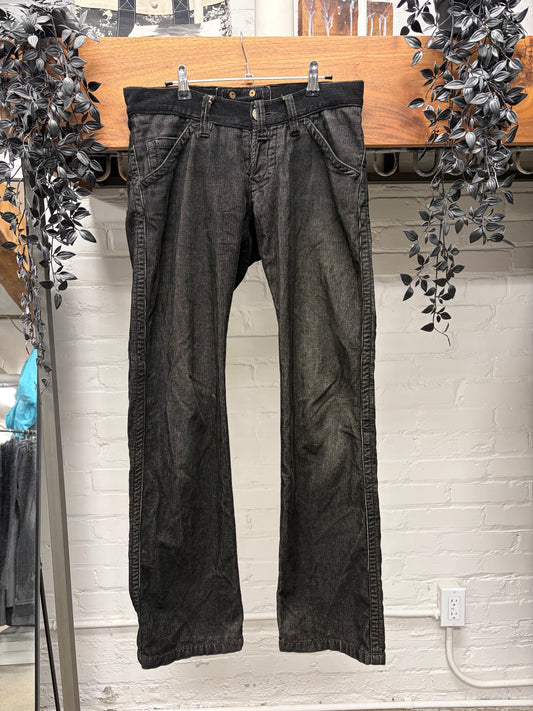 Vintage Jean Paul Gaultier Flared Leg Black Corduroy Pants