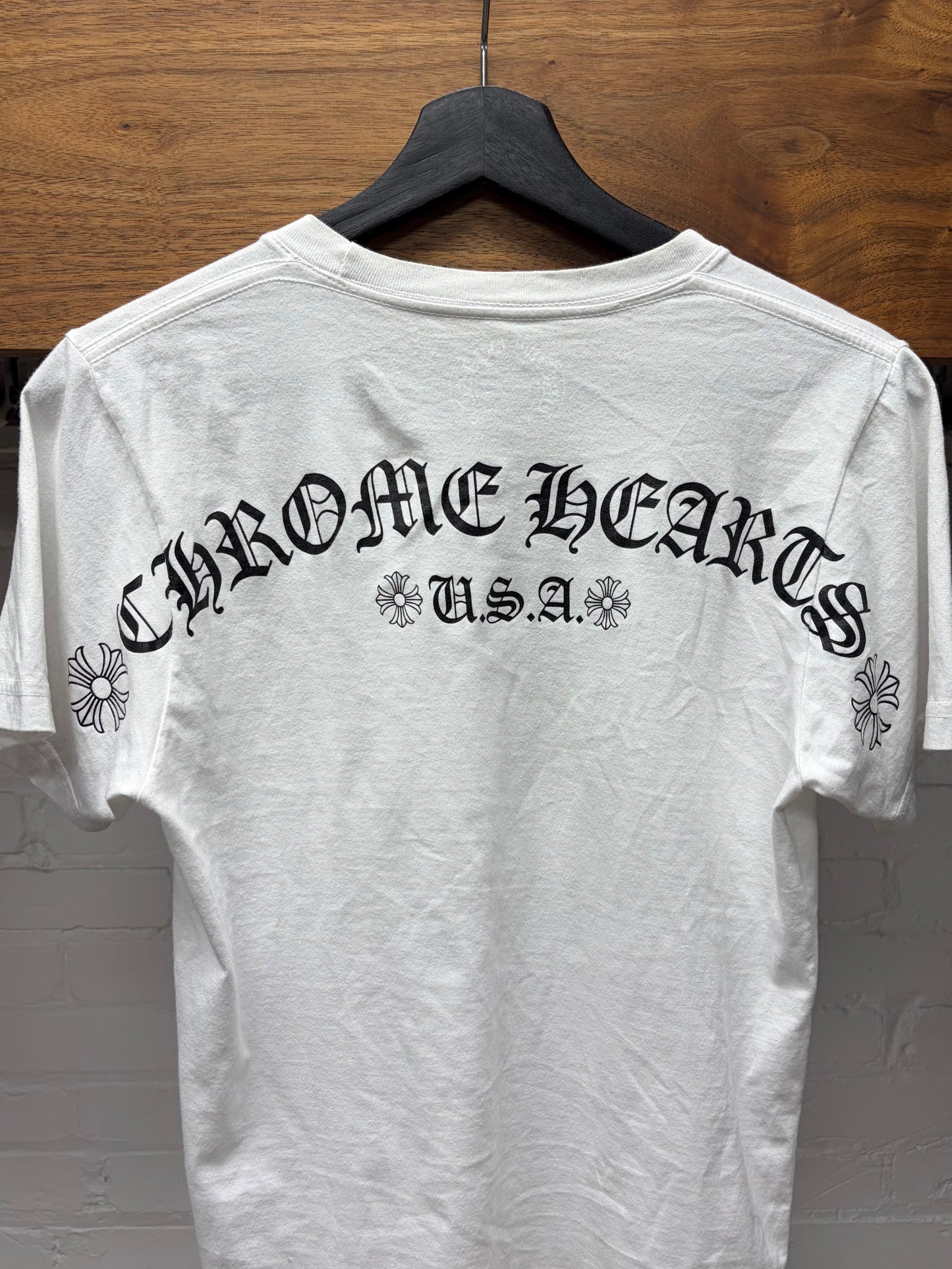 Chrome Hearts ‘Script Logo’ White Short Sleeve Shirt