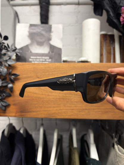 Chrome Hearts ‘Yer Bjorn Again’ Floral Cross Black/.925 Silver Sunglasses