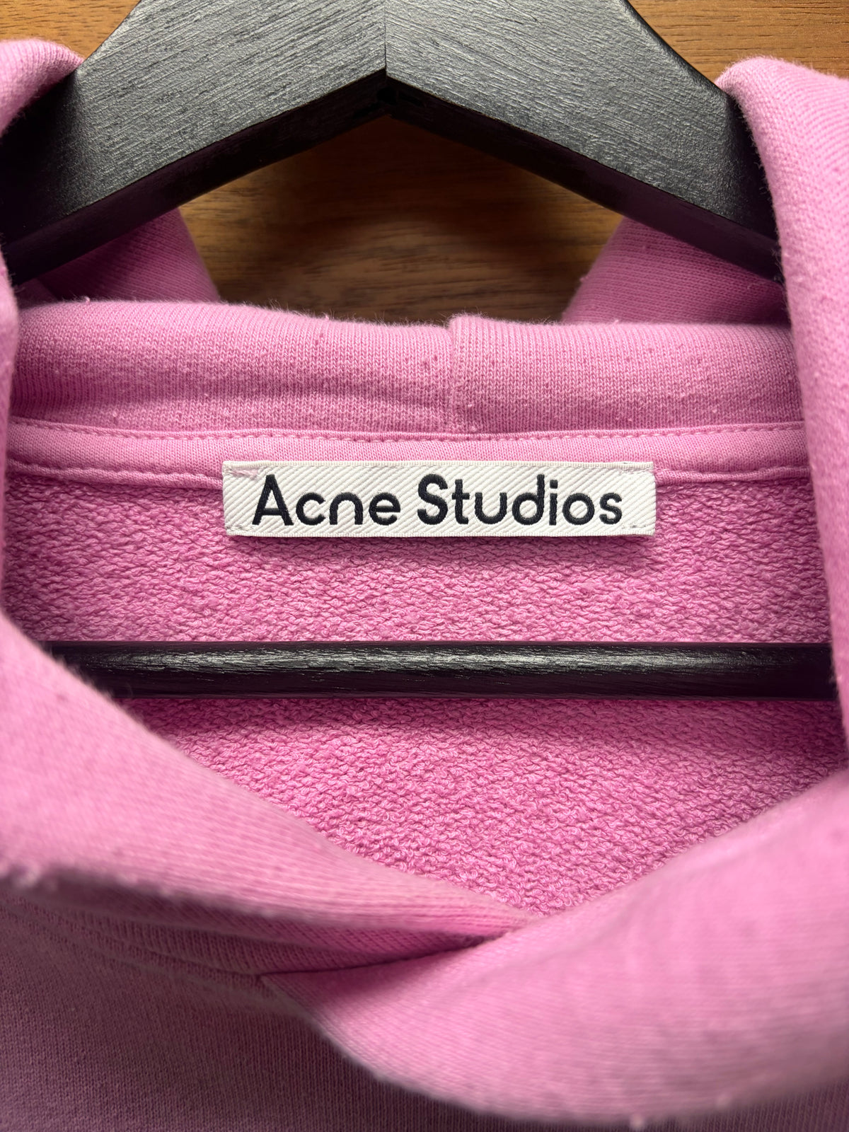 Acne Studios Distressed Pink ‘Stockholm Logo’ Oversized Hoodie