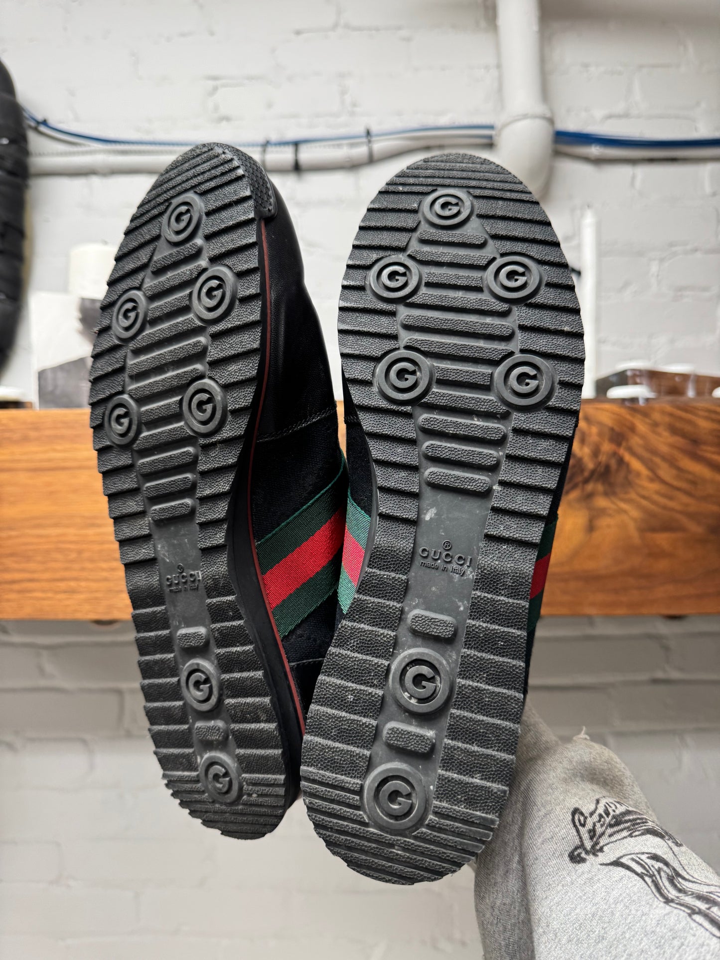 Gucci ‘Guccissima’ Leather Web Low Top Sneakers