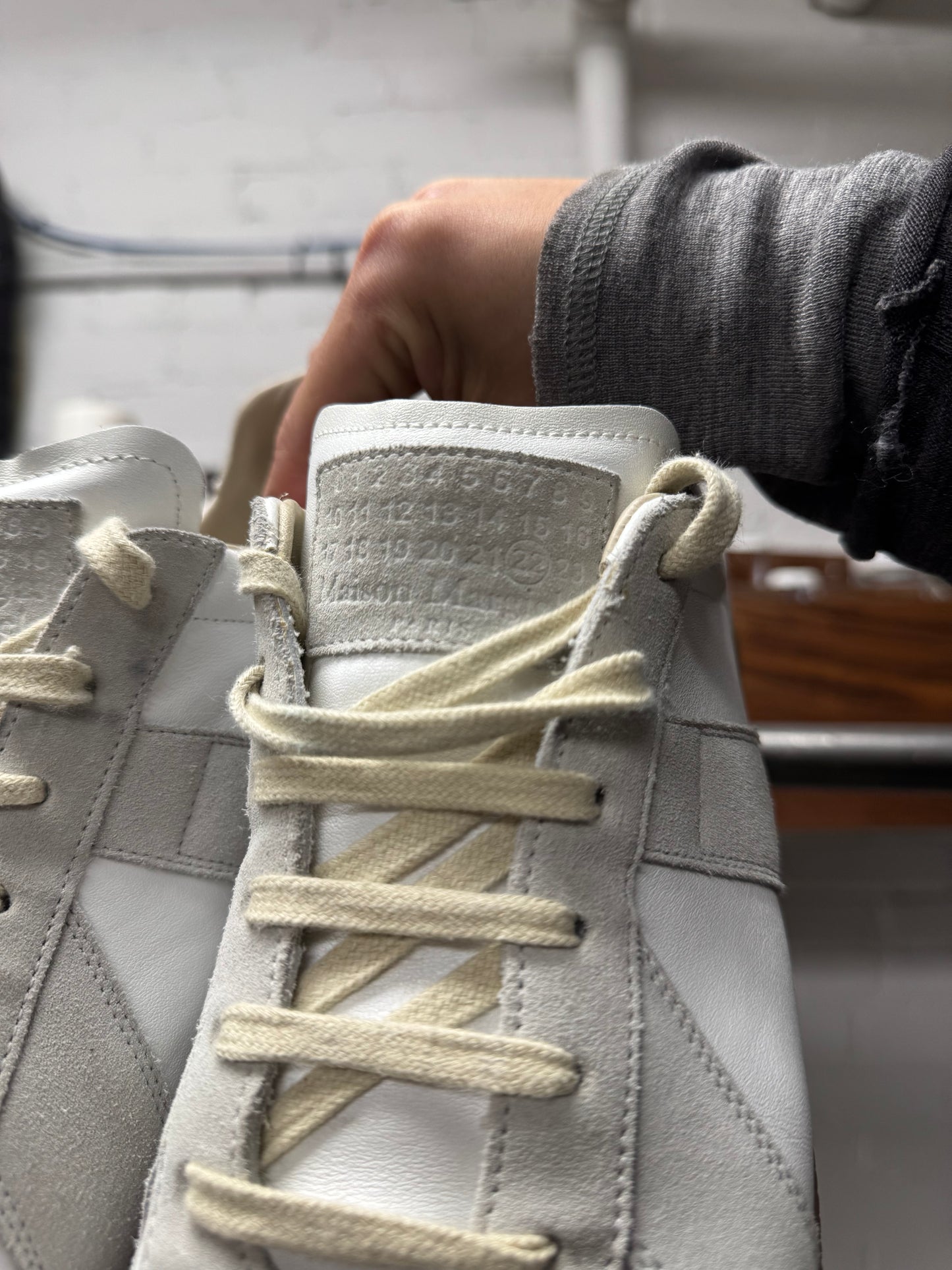 Maison Margiela Replica ‘G.A.T’ White/Gum Sole Low Top Sneakers