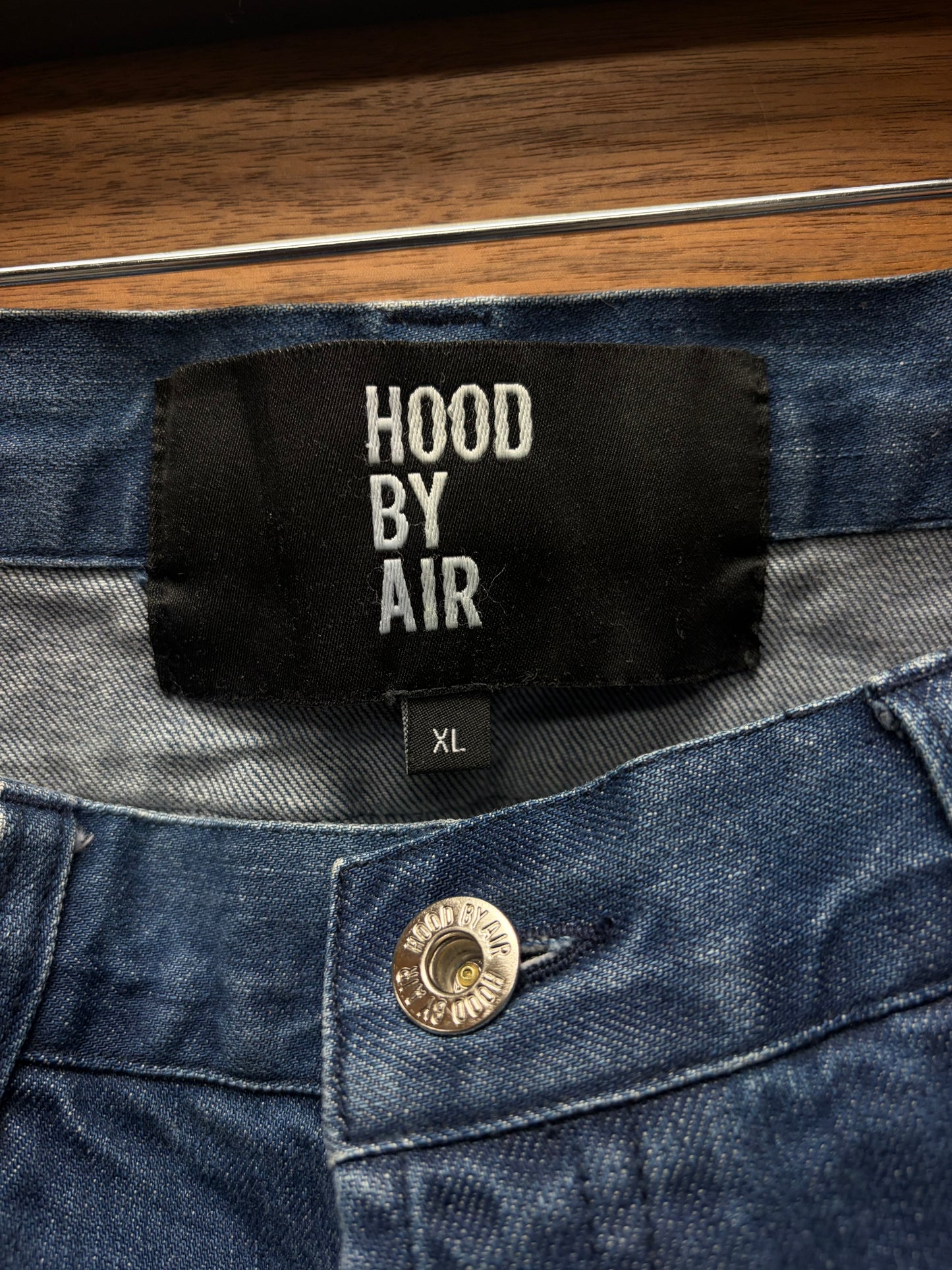 Hood by Air Detachable Cape Zip-Off Blue Denim