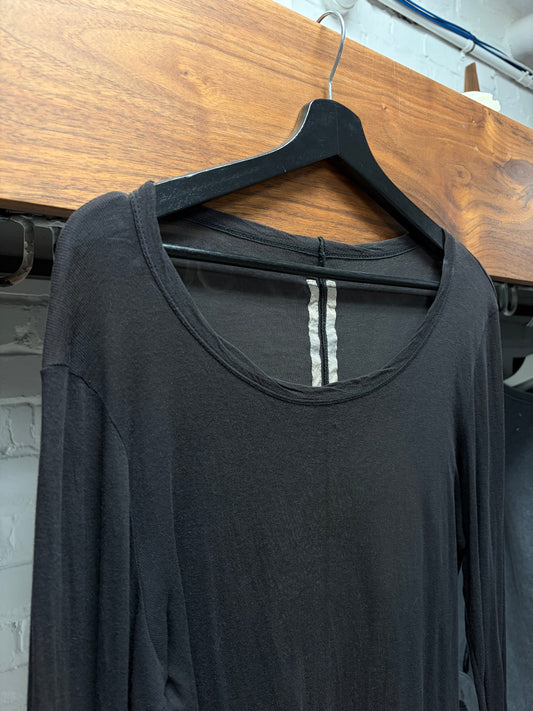 AW2014 Rick Owens ‘Moody’ Black Semi-Sheer Long Sleeve Shirt
