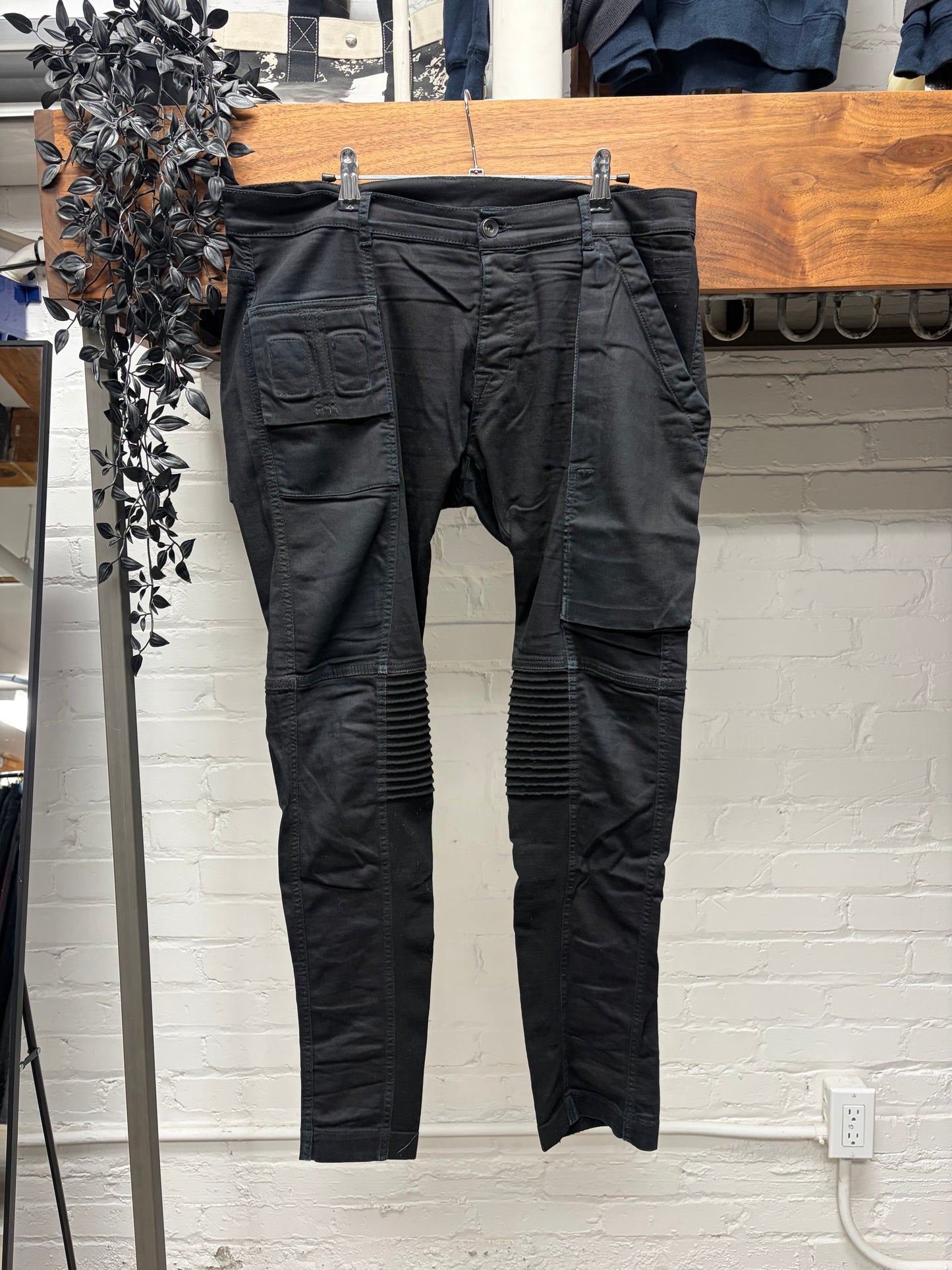 AW2014 Rick Owens ‘Memphis Patch’ Black Inside Skinny Jeans