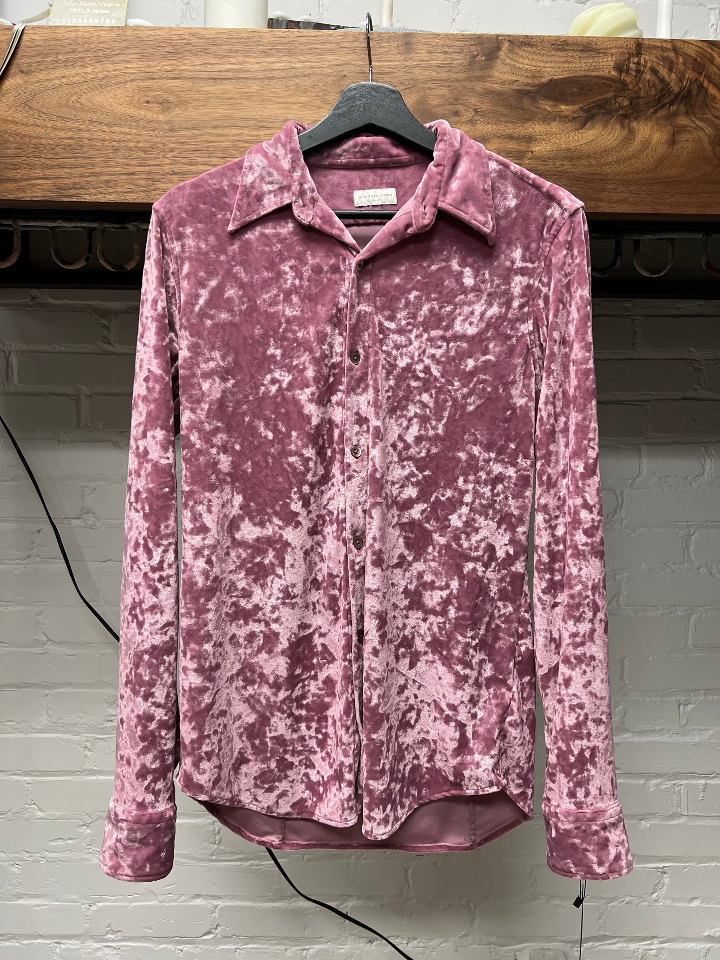 Dries Van Noten Velvet Collared Button Up Shirt