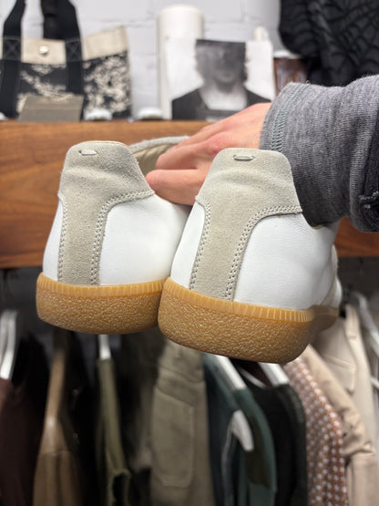 Maison Margiela ‘G.A.T.’ White Suede/Gum Sole Low Top Sneakers