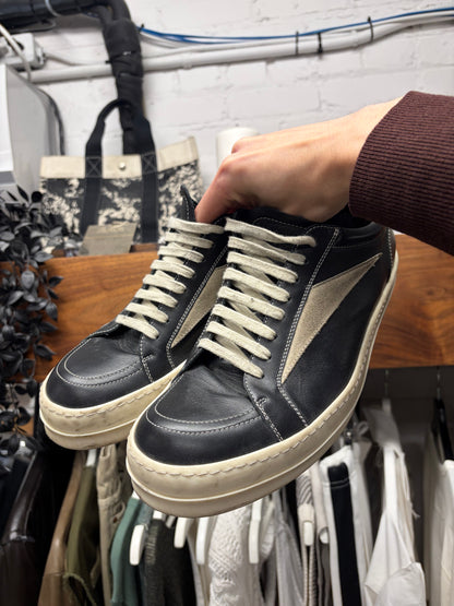Rick Owens Mainline Black Leather ‘Vans’ Low Top Sneakers