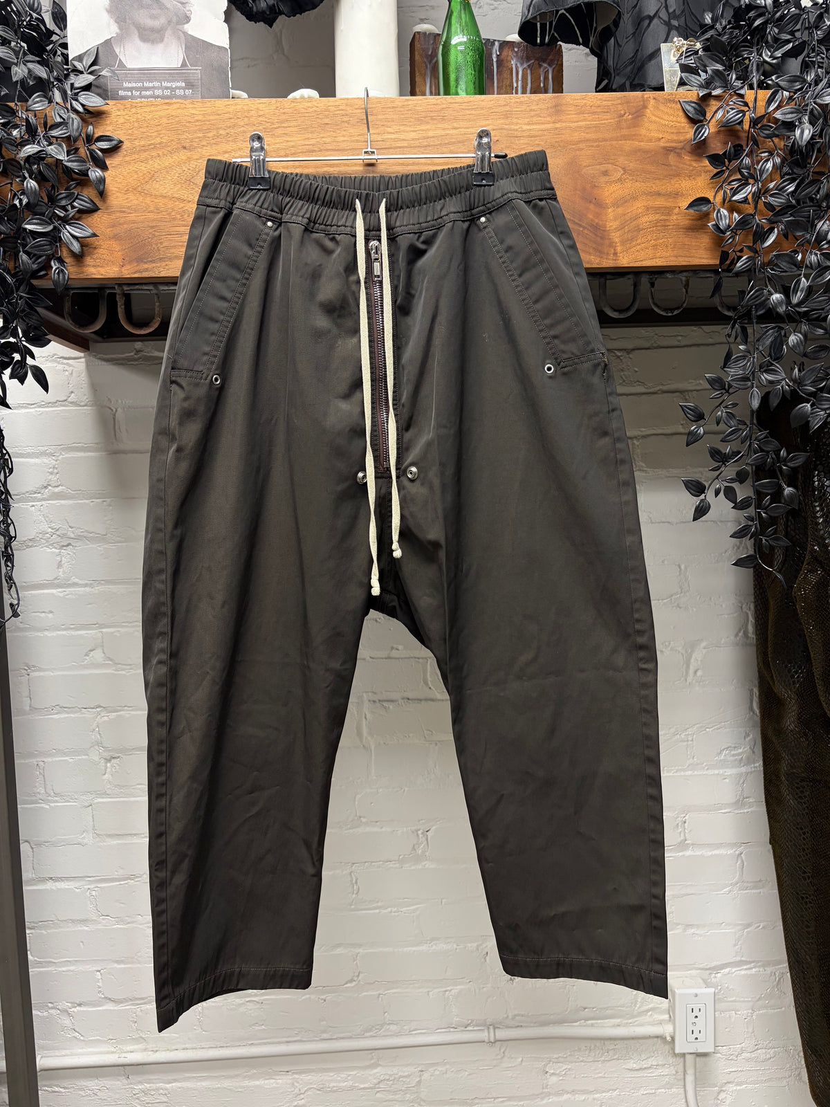 AW2020 Rick Owens ‘Performa’ Cropped Black Drawstring Pants