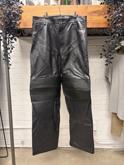 SS2023 Balenciaga ‘Mudshow’ Black Leather Biker Pants