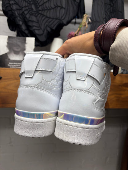Jeremy Scott x Adidas ‘Wings 4.0’ Opal White ‘Forum’ High Top Sneakers