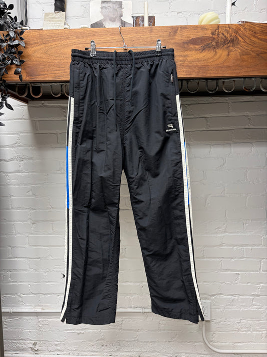 2021 Balenciaga ‘3B Sports Icon’ Logo Black Striped Track Pants