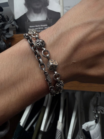 Chrome Hearts Dice/Crossball 925 Silver Bracelet