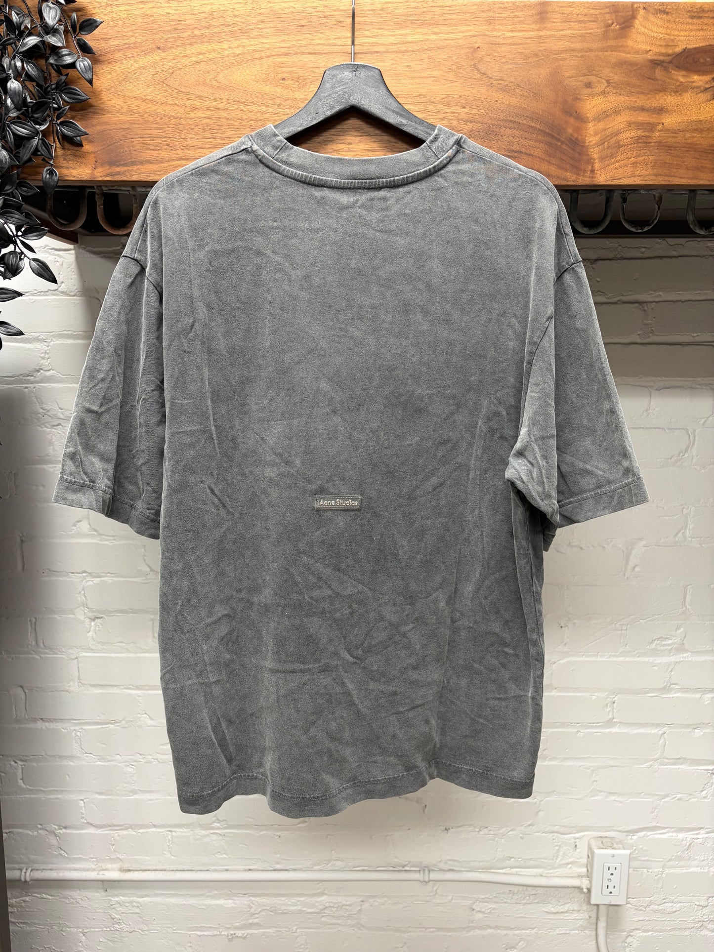 Acne Studios ‘Patch Logo’ Organic Cotton Grey Oversized T-Shirt