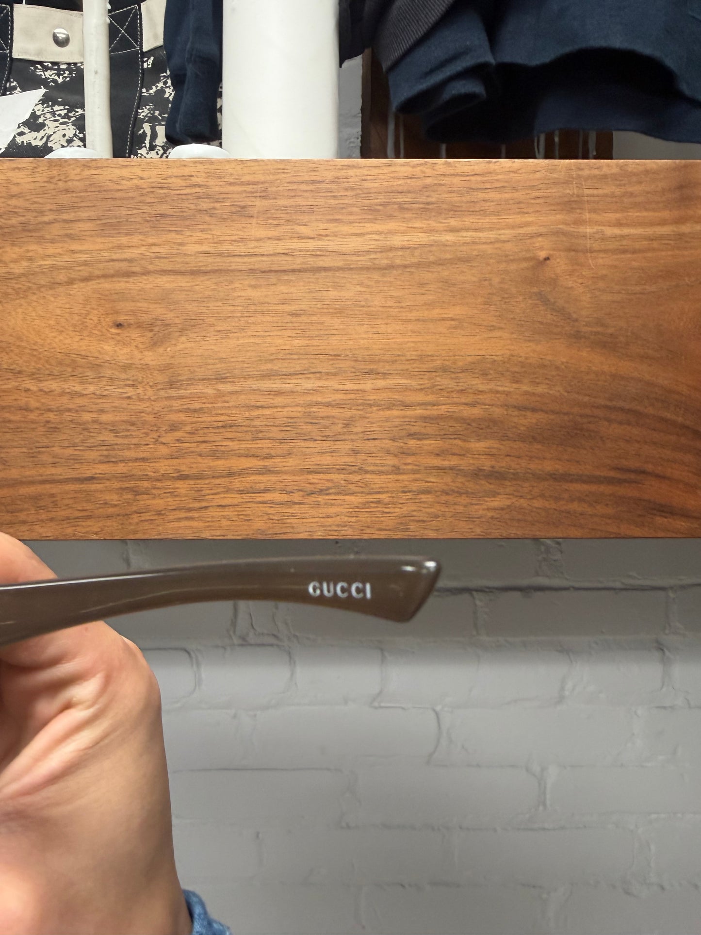 2000s Gucci Horsebit Gold Rimless Sunglasses