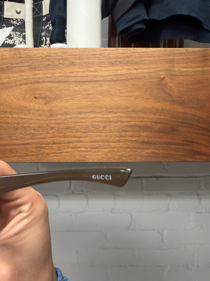 2000s Gucci Horsebit Gold Rimless Sunglasses