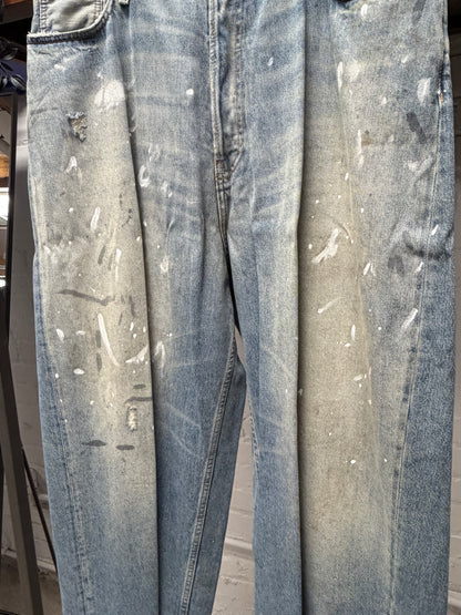 Acne Studios ‘Super Baggy’ Paint Splattered Light Wash Denim