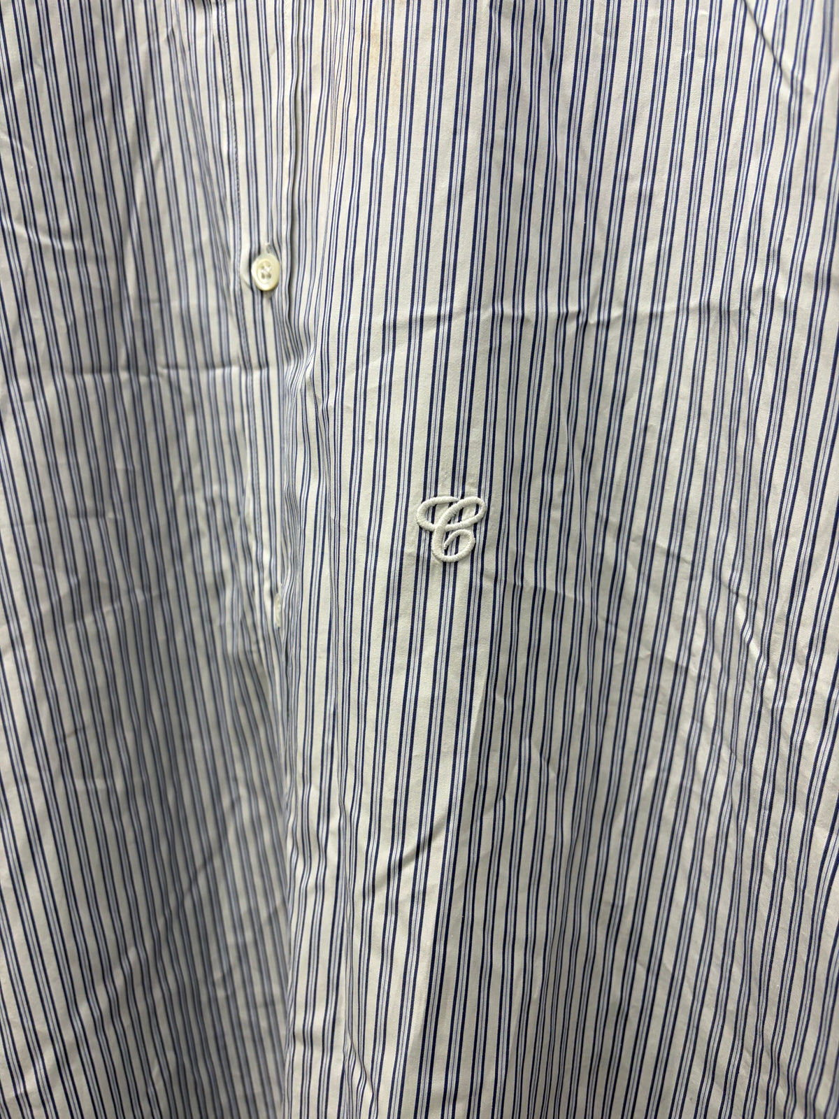 SS2024 Maison Margiela Pinstripe Blue/White Short Sleeve Button Up Shirt