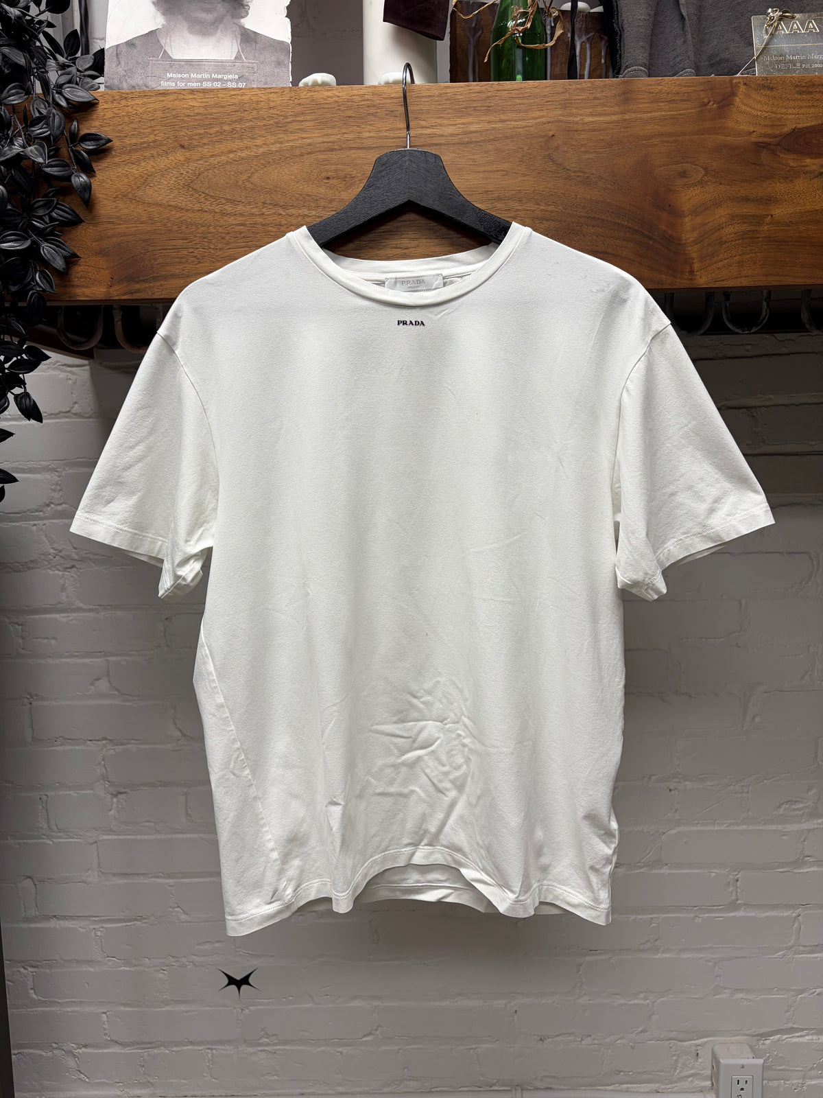 Prada ‘Miniature Logo’ White Short Sleeve Cotton T-Shirt