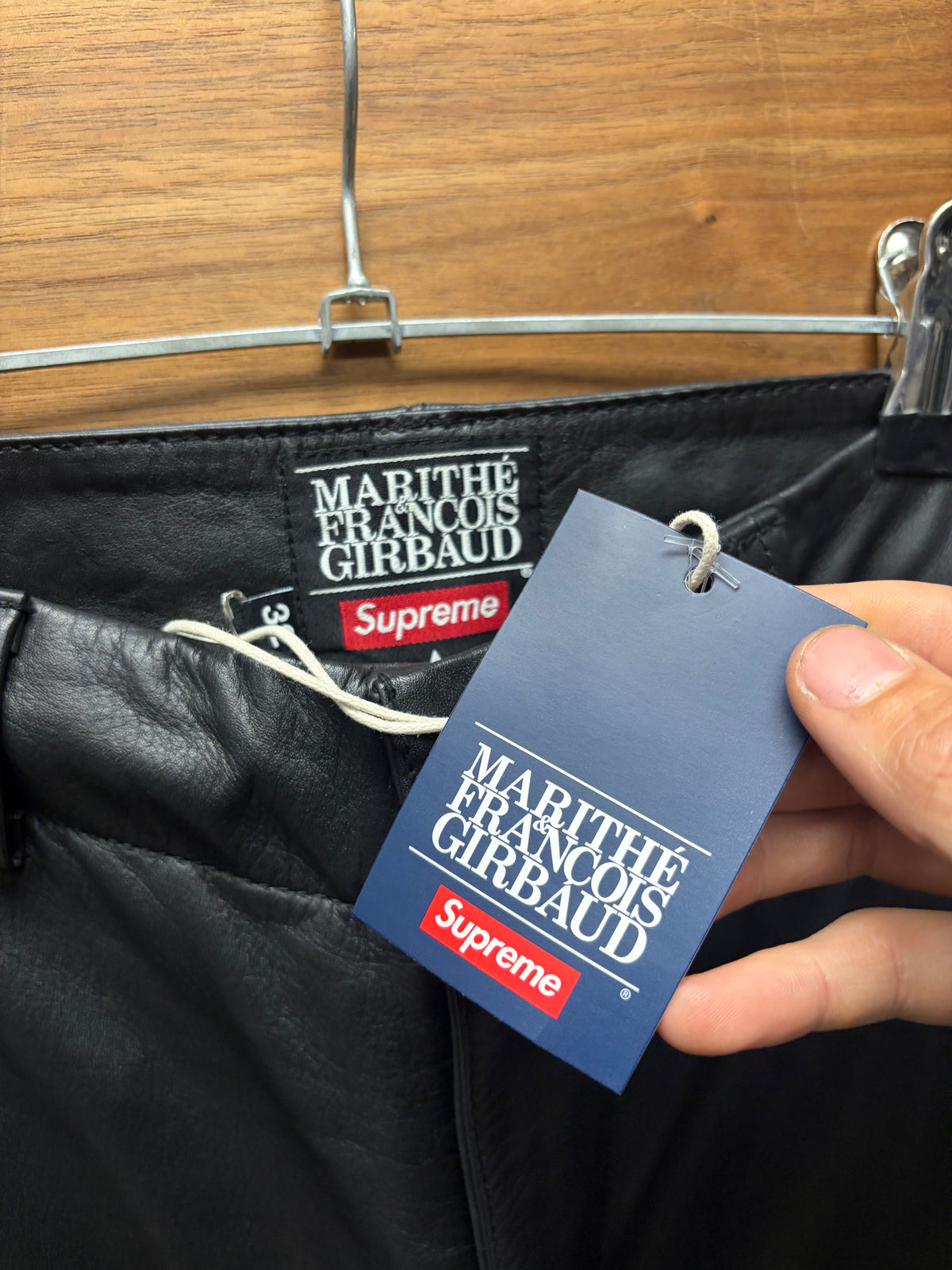SS2025 Supreme x Marithe Francois Girbaud ‘Shuttle Tape’ Leather Cargo Pants