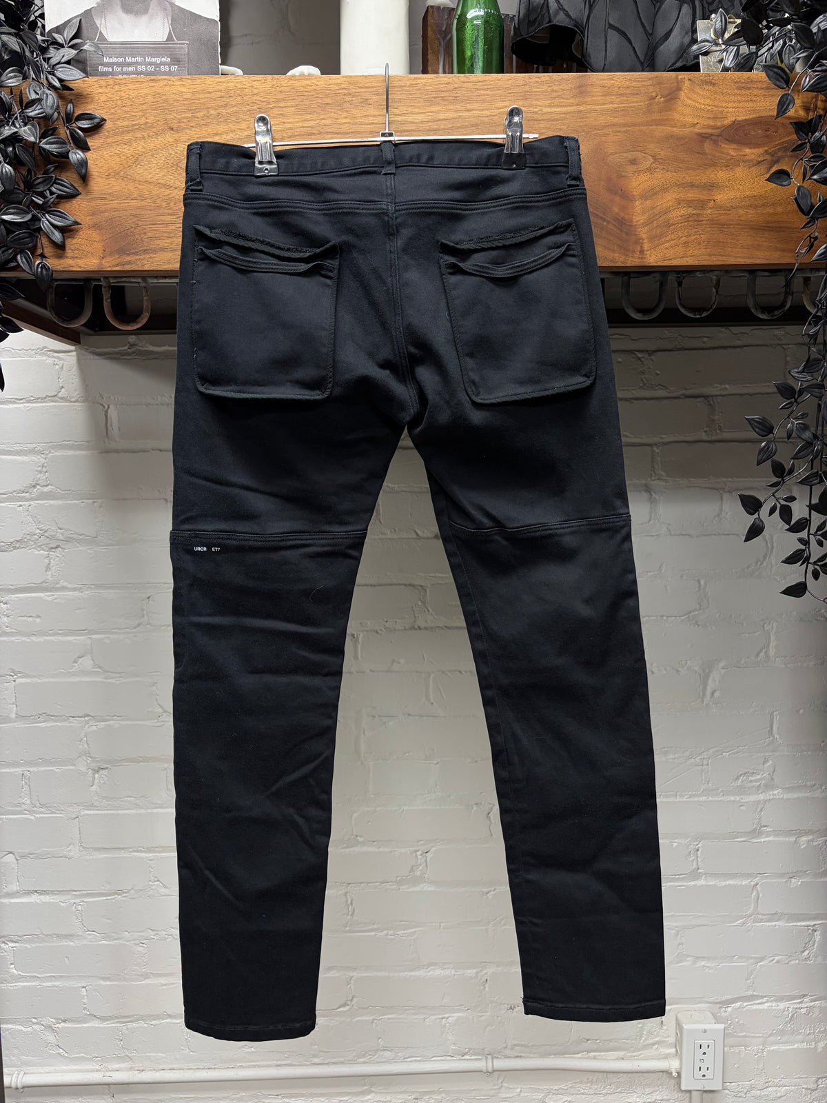 SS2015 Undercover ‘Peep Window’ Black Phone Pocket Black Skinny Jeans