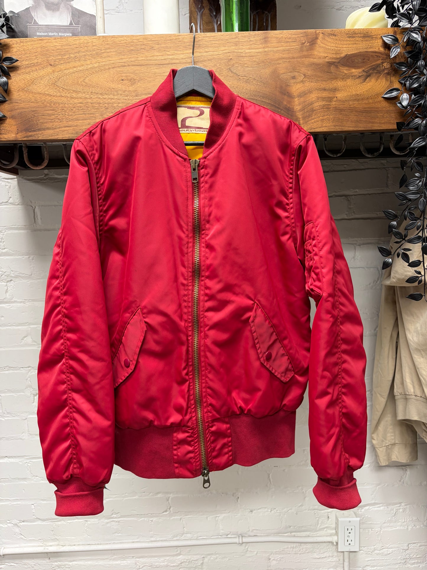 Beauty:Beast Red/Yellow Liner Bomber Jacket