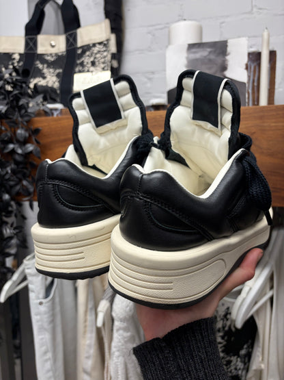 Rick Owens ‘TurboPWN’ Black Leather Low Top Sneakers