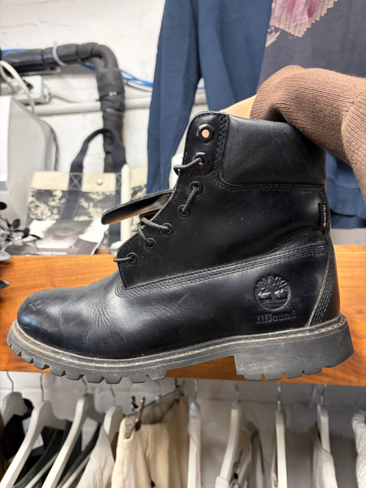 JJJJound x Timberland Black Patent Leather Boots
