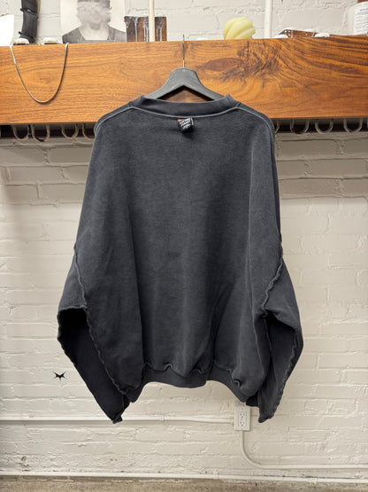 SS2025 Balenciaga ‘Metalhead’ Reverse Black Terry Cotton Sweatshirt