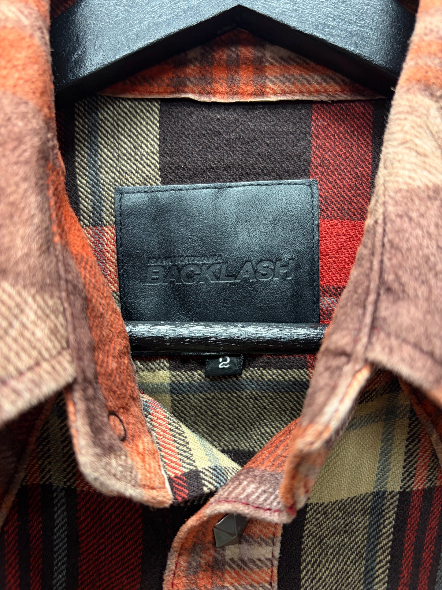 Isamu Katayama Backlash ‘Pigskin Suede’ Printed Plaid Western Flannel