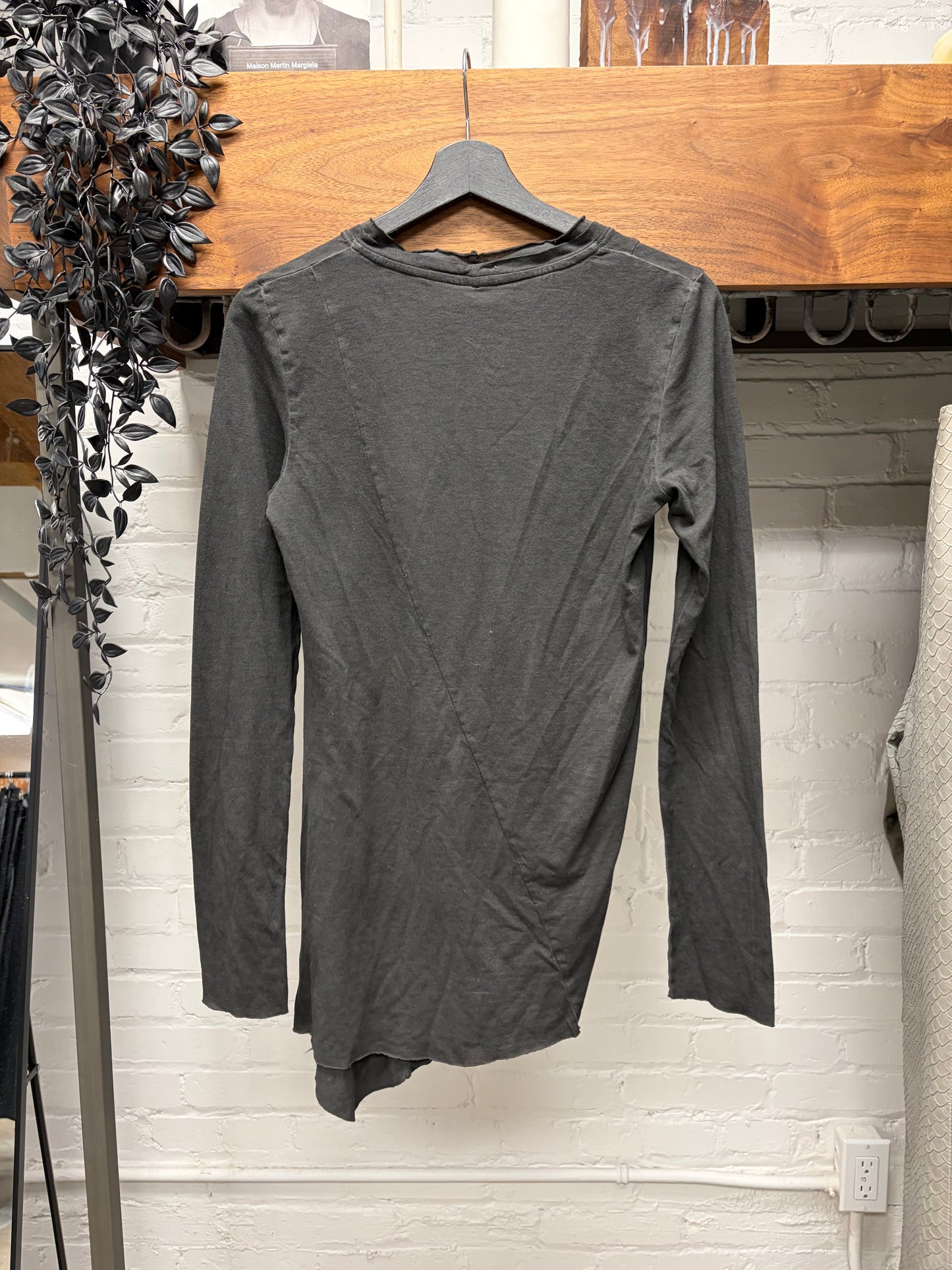 Masnada ‘Split Seam’ Faded Grey Asymmetric Long Sleeve Shirt
