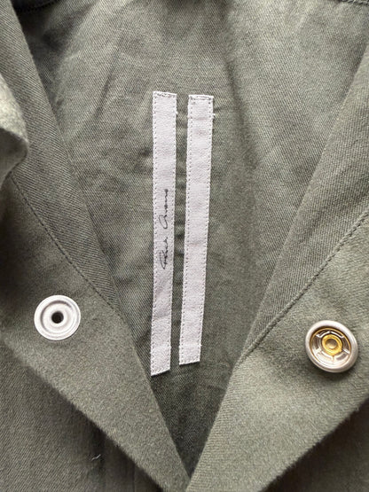 Rick Owens Shoulder-Strap ‘Bosco’ Button Snap Lightweight Work Shirt