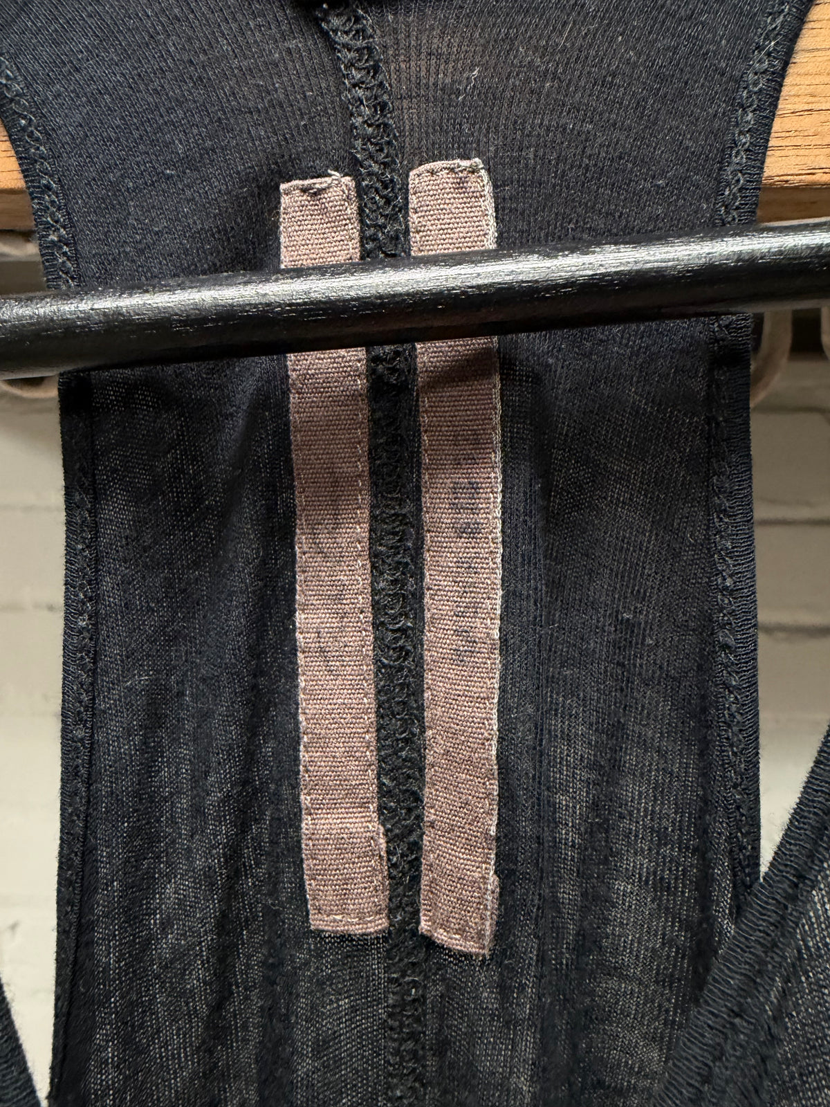 SS2012 Rick Owens ‘Naska’ Ribbed Black ‘Dickflap’ Tank Top