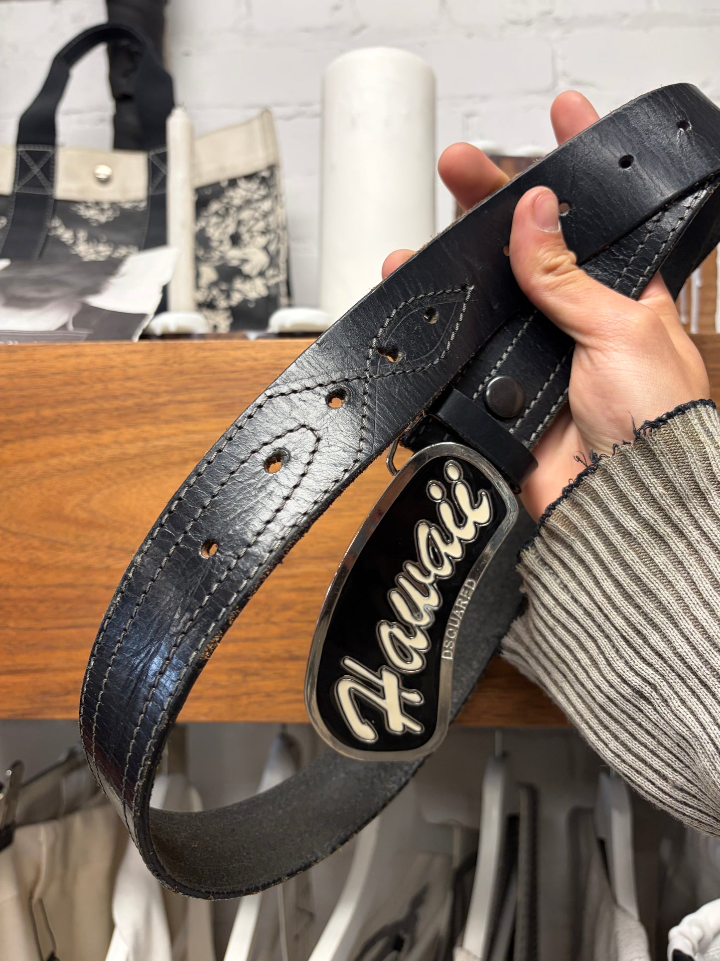 SS2005 Dsquared2 ‘Hawaii’ Tropical Buckle Leather Belt