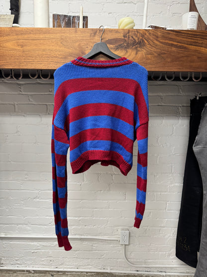 SS2017 Raf Simons ‘Disturted’ Oversized Striped Knit Sweater
