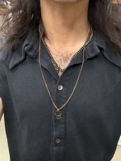 Alexander McQueen Two Tone Gold/Silver Layered Skull Charm Necklace
