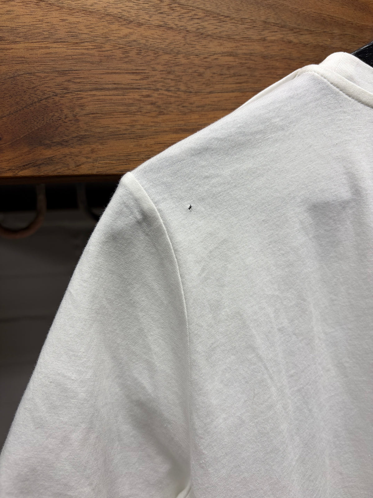 Balmain Shoulder Epaulette White Short Sleeve Logo T-Shirt