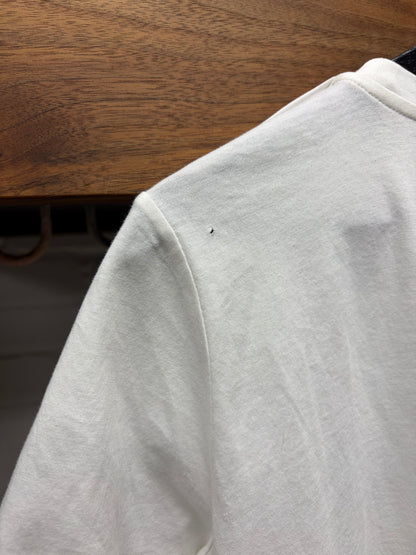 Balmain Shoulder Epaulette White Short Sleeve Logo T-Shirt