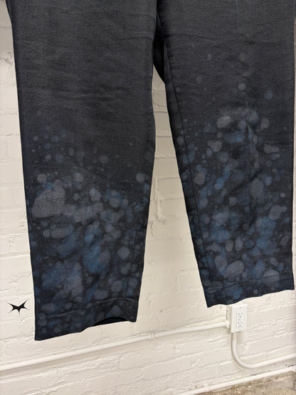 SAMPLE Comme Des Garçons Homme Plus Splattered Blue Cropped Fit Wool Trousers