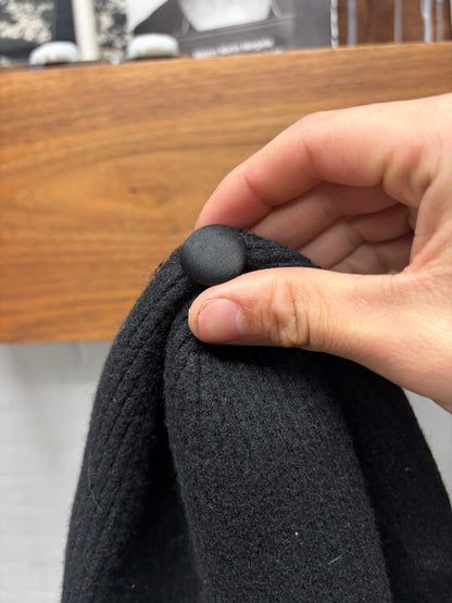 Rick Owens Black Ribbed Knit Beanie