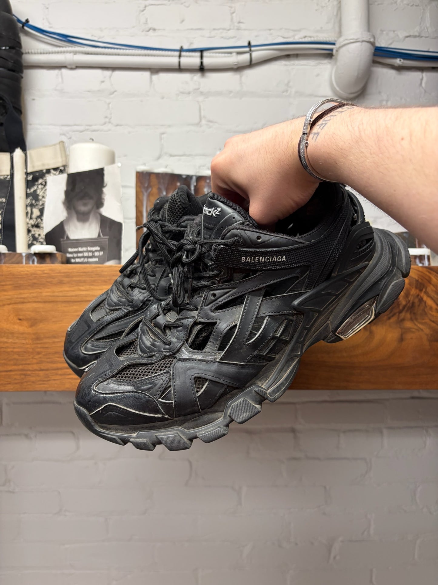 Balenciaga ‘Track 2’ Black/Silver Low Top Sneakers