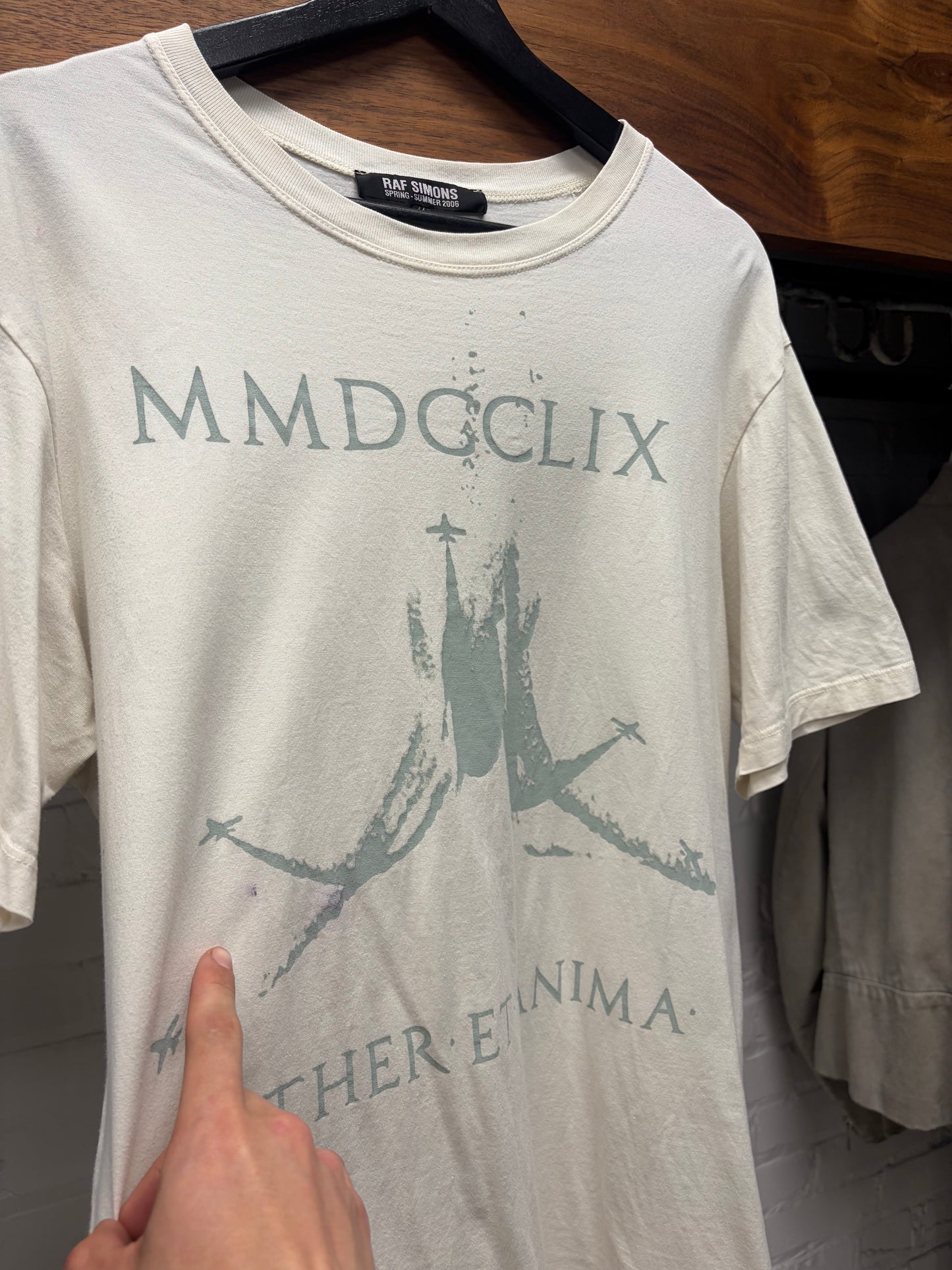 SS2006 Raf Simons ‘Aether Et Antima’ White Graphic T-Shirt